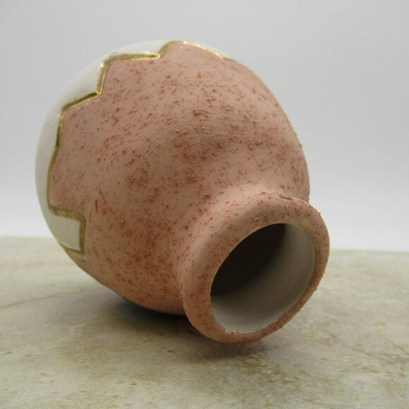 KOPA Vase Native American Pottery Pink Turquoise Blue 22k Gold Mesa Arizona NA - Picture 7 of 11